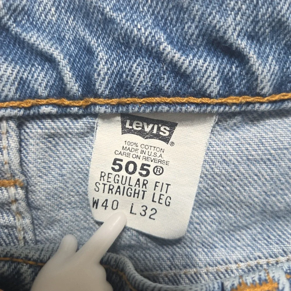 Vintage 90s Levis 505 Jeans Mens 38x31 Blue Regular Fit Straight Leg Made in USA